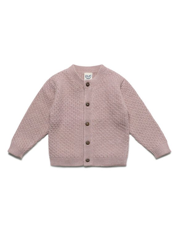puri organic - Bio Baby Strickjacke aus Moosstrick, Wolle/Baumwolle, peanut