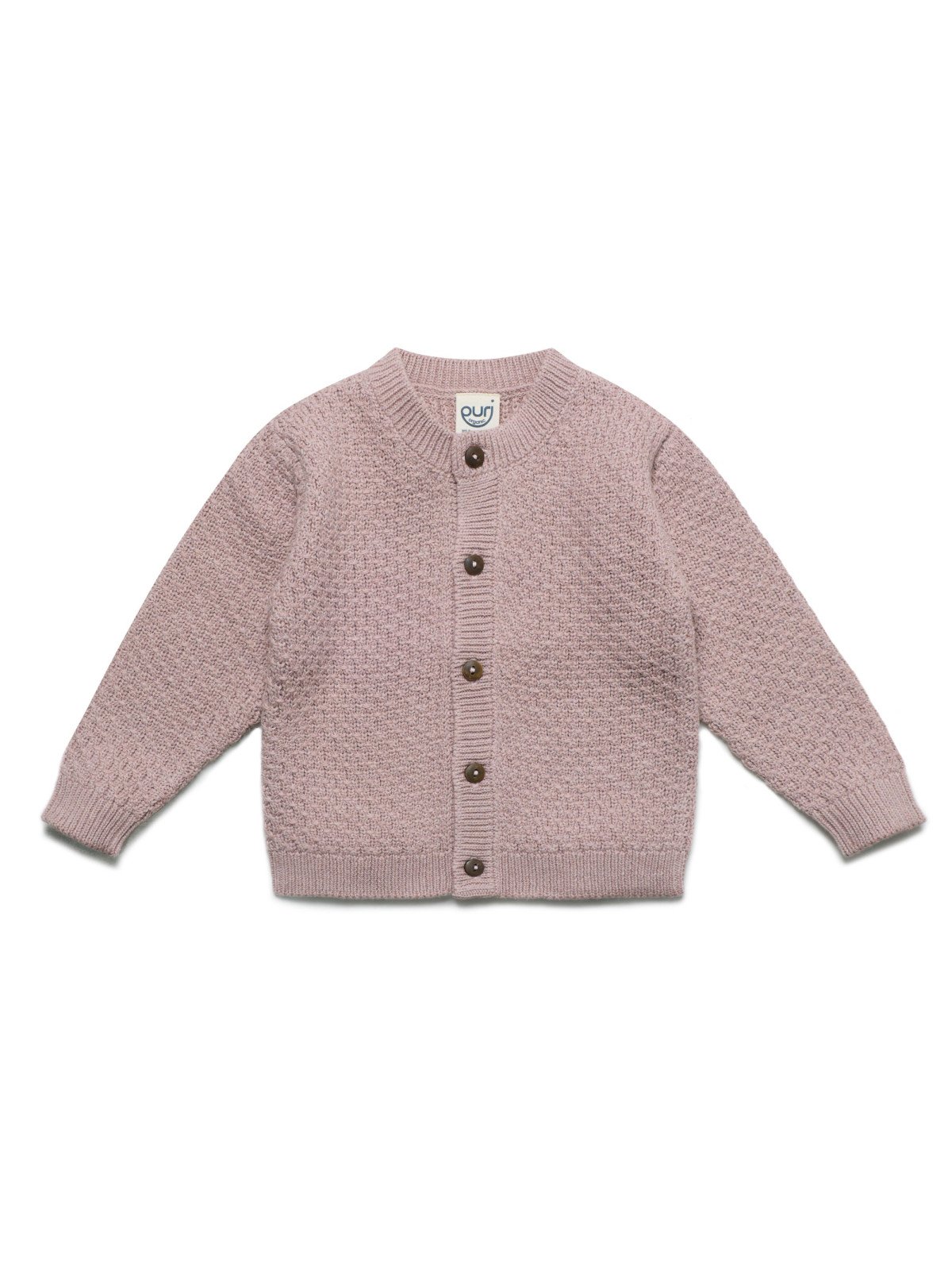 puri organic - Bio Baby Strickjacke aus Moosstrick, Wolle/Baumwolle, peanut