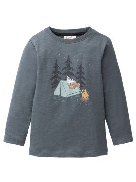 People Wear Organic - Bio Kinder Langarmshirt mit Wildcamping-Druck