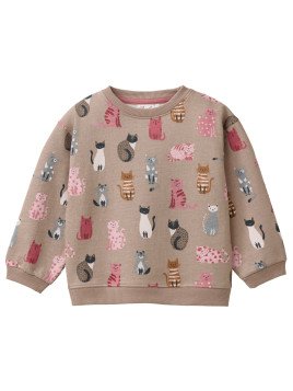 People Wear Organic - Bio Kinder Sweatshirt mit Katzen-Allover