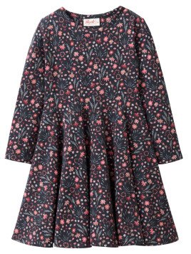 People Wear Organic - Bio Kinder Jersey Kleid mit Mille Fleurs-Allover