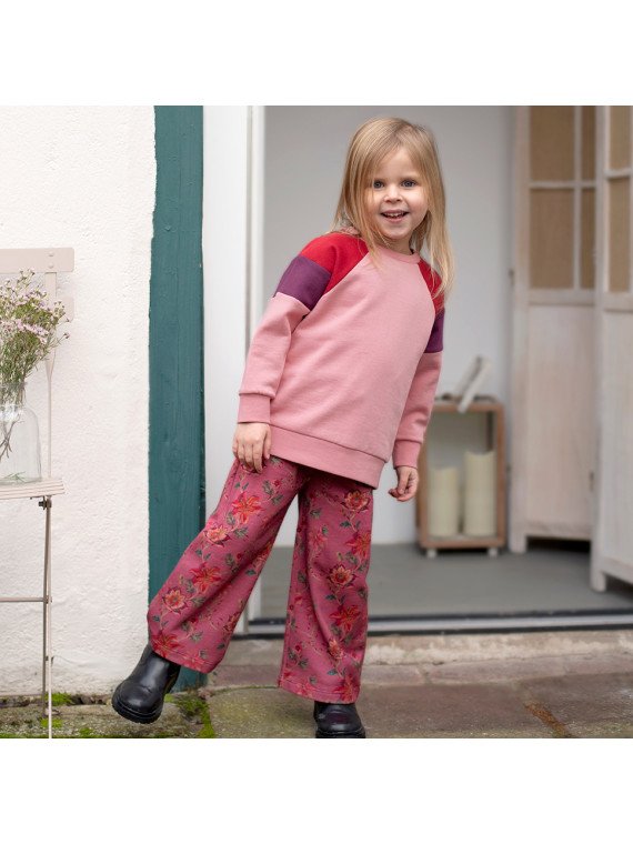 Enfant Terrible - Bio Kinder Sweatshirt mit Colourblocking, pink/beere