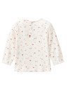People Wear Organic - Bio Baby Langarmshirt mit Rippenstruktur und kleinen Blümchen-Allover