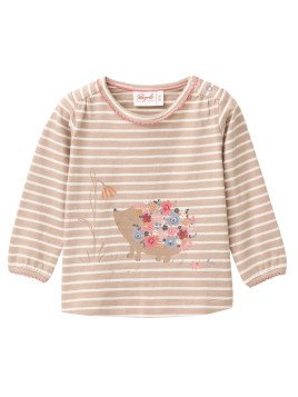 People Wear Organic - Bio Baby Langarmshirt mit Igel-Druck und Streifen
