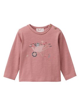People Wear Organic - Bio Baby Langarmshirt mit Katzen/Schubkarren-Druck