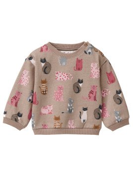 People Wear Organic - Bio Baby Sweatshirt mit Katzen-Allover