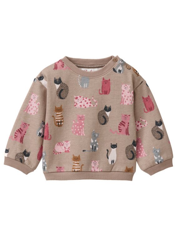 People Wear Organic - Bio Baby Sweatshirt mit Katzen-Allover
