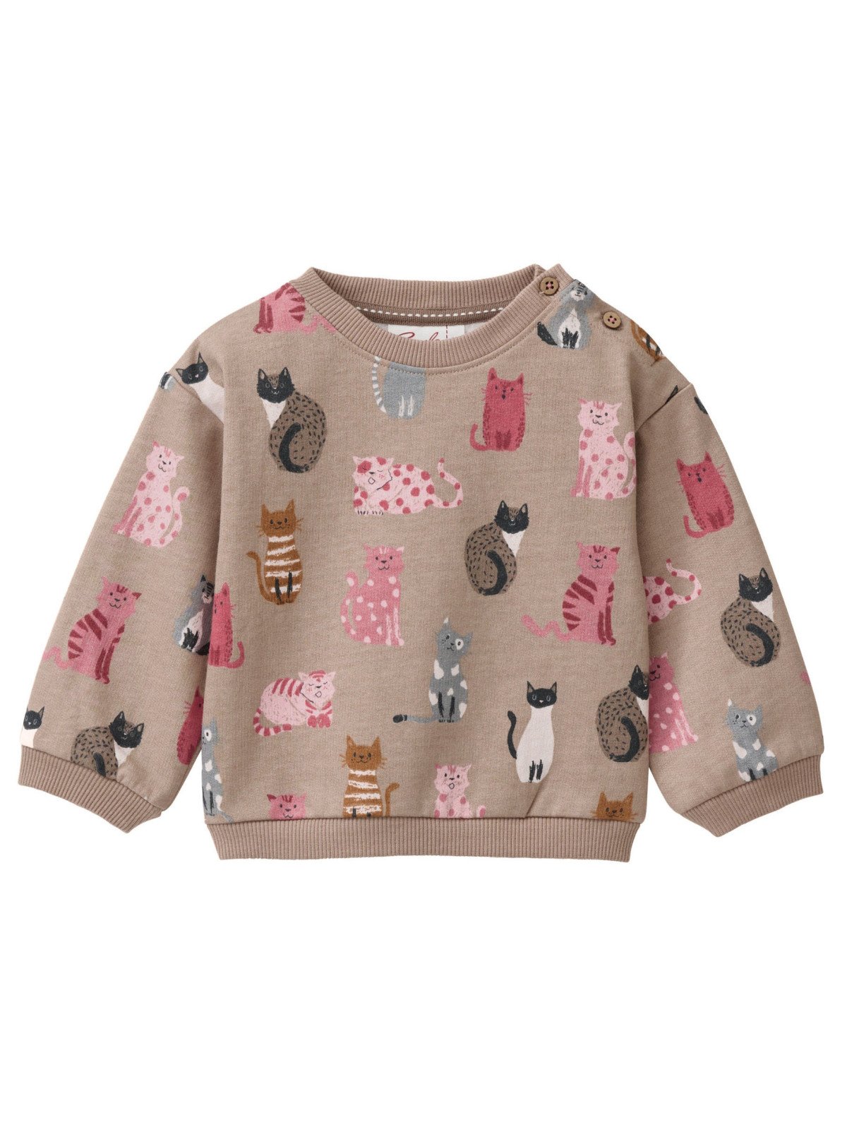 People Wear Organic - Bio Baby Sweatshirt mit Katzen-Allover