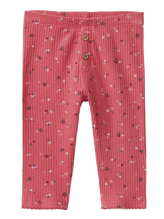 People Wear Organic - Bio Baby Leggings mit Blümchen-Allover, himbeere