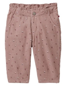 People Wear Organic - Bio Baby Cordhose mit Taschen und Blümchen-Allover, altrosa