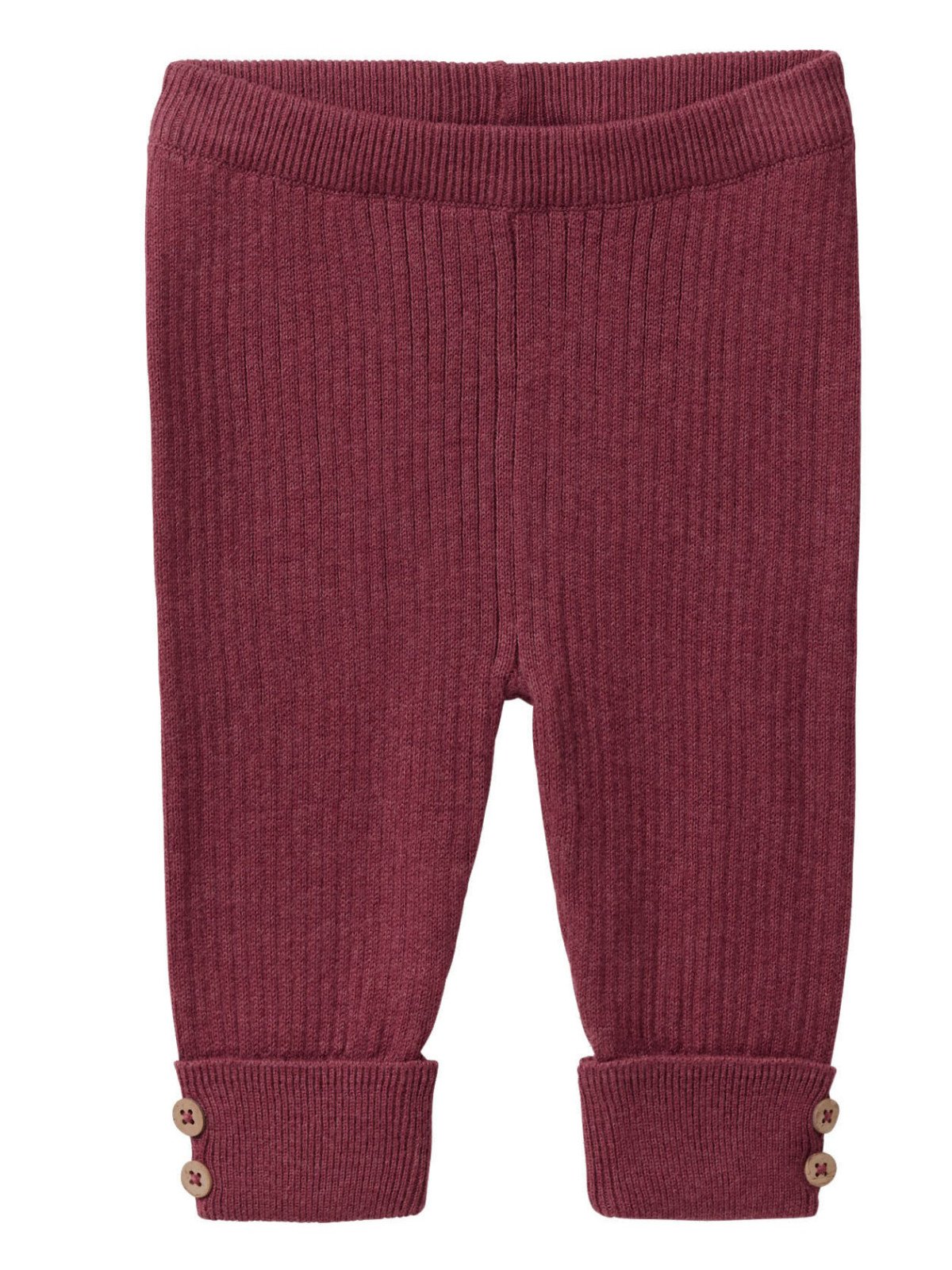 People Wear Organic - Bio Kinder Strick-Leggings, bordeaux mélange