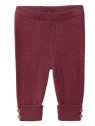 People Wear Organic - Bio Kinder Strick-Leggings, bordeaux mélange
