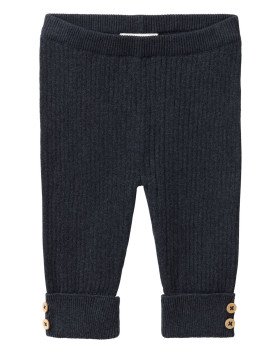 People Wear Organic - Bio Kinder Strick-Leggings, dunkelblau mélange