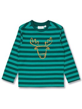Sense Organics - Bio Kinder Langarmshirt "SENSE-Luke" mit Elch-Druck und Streifen