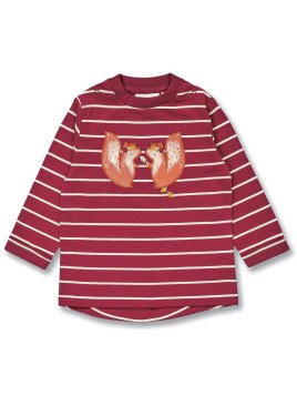 Sense Organics - Bio Baby Langarmshirt "SENSE-Leja" mit Eichhörnchen-Applikation und Streifen