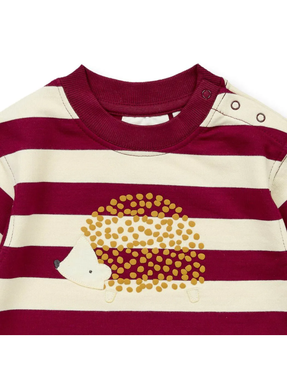 Sense Organics - Bio Baby Sweatshirt "SENSE-Siam" mit Igel-Applikation und Streifen