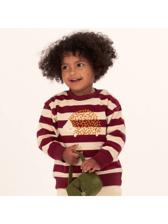 Sense Organics - Bio Baby Sweatshirt "SENSE-Siam" mit Igel-Applikation und Streifen