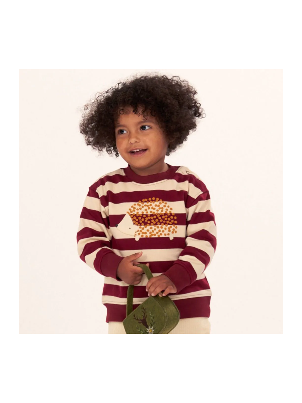 Sense Organics - Bio Baby Sweatshirt "SENSE-Siam" mit Igel-Applikation und Streifen