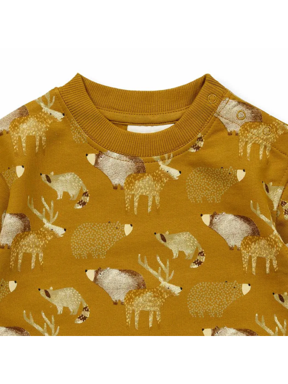 Sense Organics - Bio Baby Sweatshirt "SENSE-Siam" mit Waldtiere-Allover