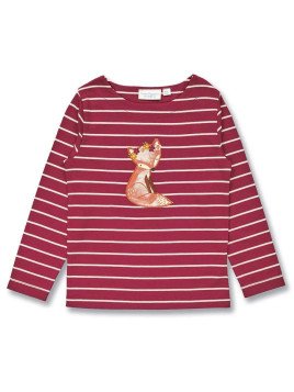 Sense Organics - Bio Kinder Langarmshirt "SENSE-Aluna" mit Fuchs-Applikation und Streifen