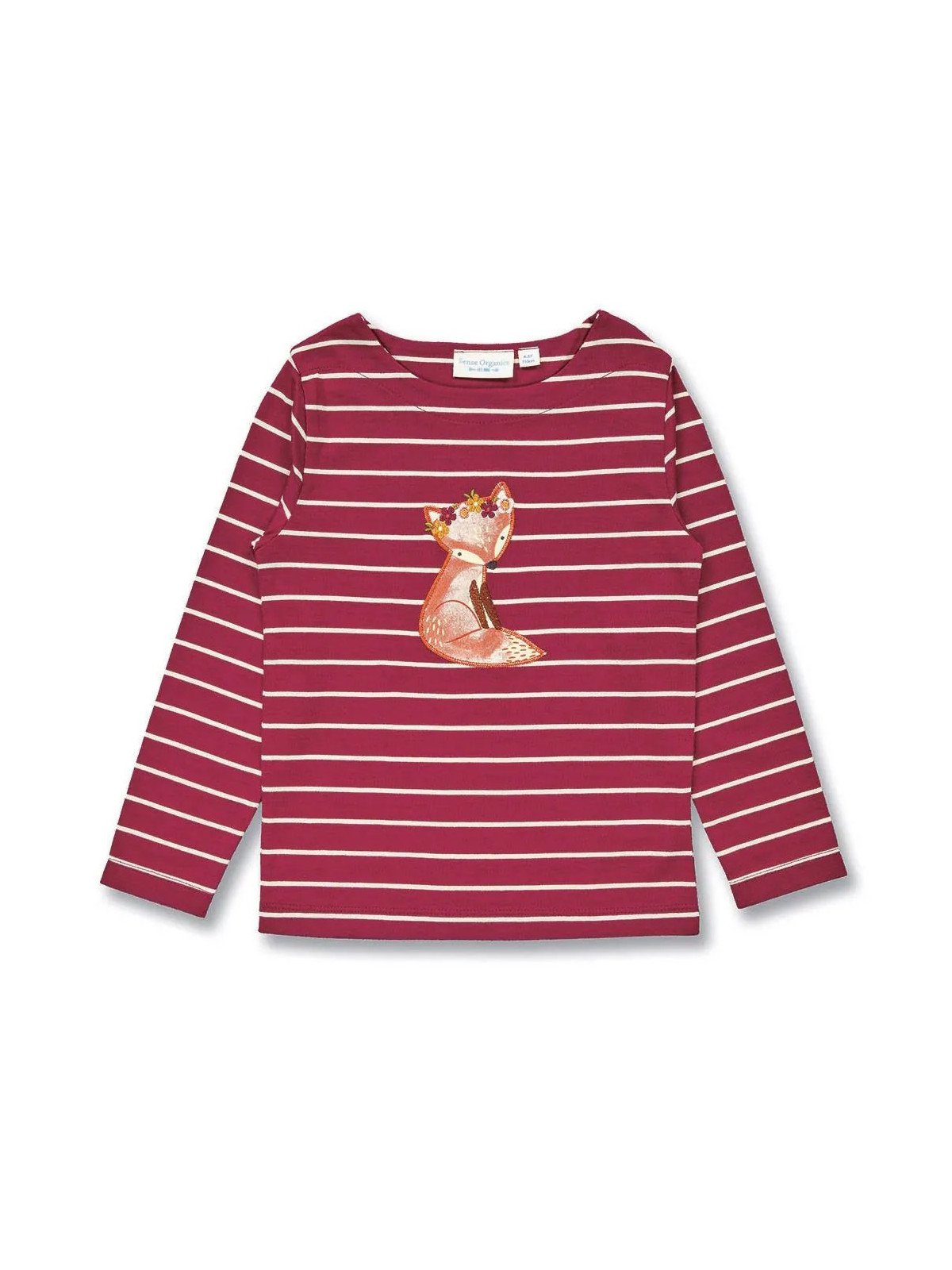 Sense Organics - Bio Kinder Langarmshirt "SENSE-Aluna" mit Fuchs-Applikation und Streifen
