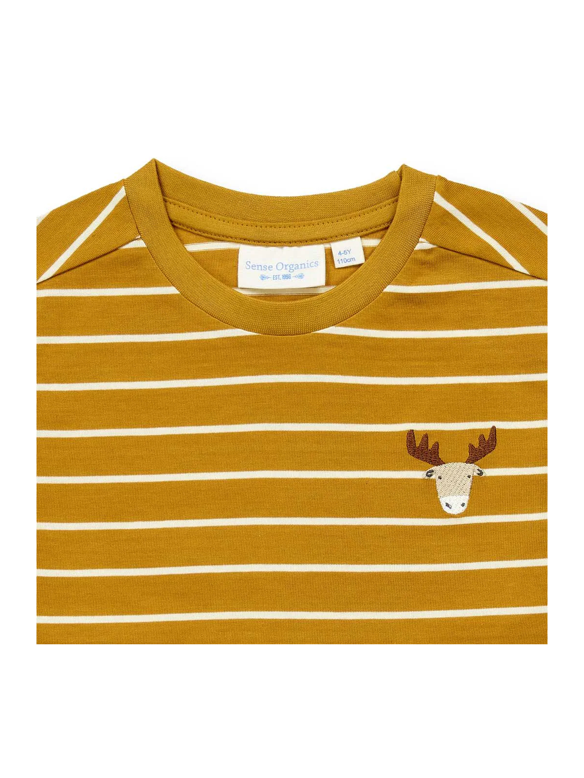 Sense Organics - Bio Kinder Langarmshirt "SENSE-Luke" mit Elch-Stickerei und Streifen