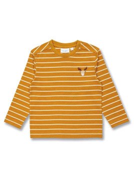 Sense Organics - Bio Kinder Langarmshirt "SENSE-Luke" mit Elch-Stickerei und Streifen