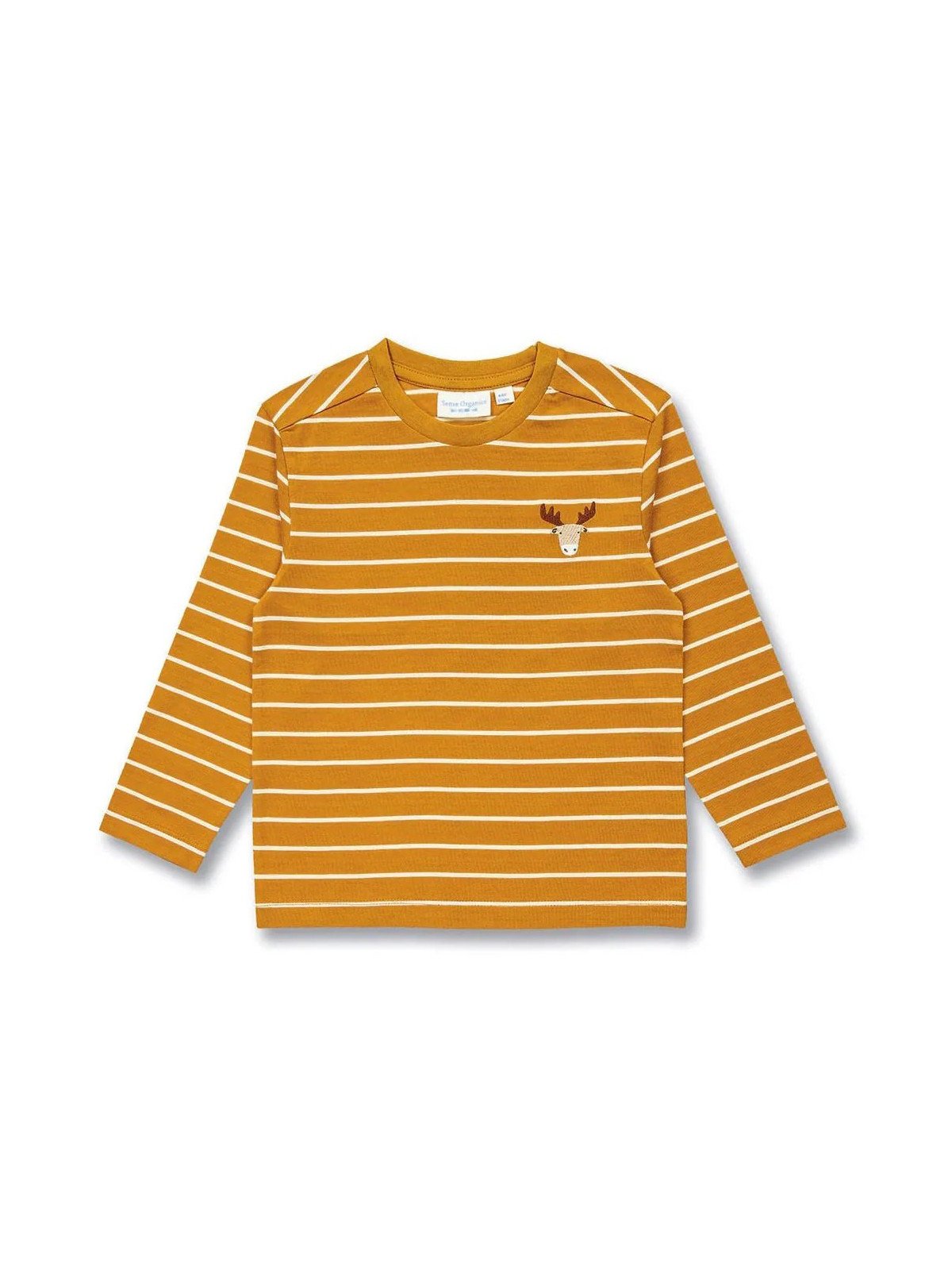 Sense Organics - Bio Kinder Langarmshirt "SENSE-Luke" mit Elch-Stickerei und Streifen