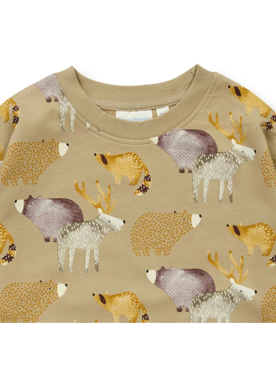 Sense Organics - Bio Kinder Sweatshirt "SENSE-Dari" mit Waldtiere-Allover
