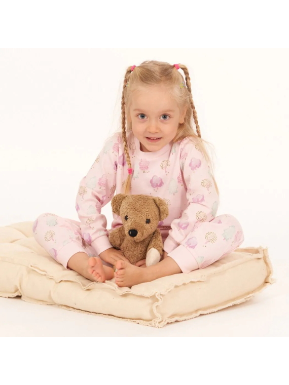 Sense Organics - Bio Kinder Schlafanzug "SENSE-Long John" mit Wald-Allover