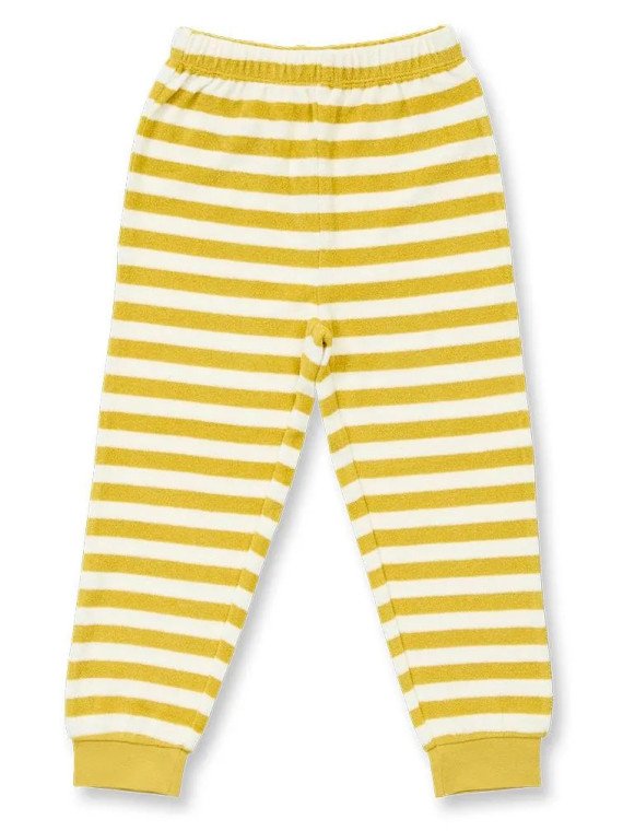 Sense Organics - Bio Kinder Frottee Schlafanzug "SENSE-Long John" mit Bären-Applikation und Streifen
