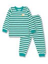 Sense Organics - Bio Kinder Frottee Schlafanzug "SENSE-Long John" mit kleiner Bären-Applikation und Streifen