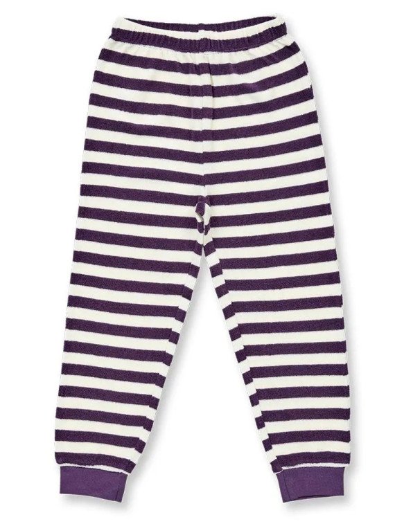 Sense Organics - Bio Kinder Frottee Schlafanzug "SENSE-Long John" mit Waldtiere-Applikation und Streifen