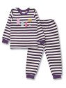 Sense Organics - Bio Kinder Frottee Schlafanzug "SENSE-Long John" mit Waldtiere-Applikation und Streifen
