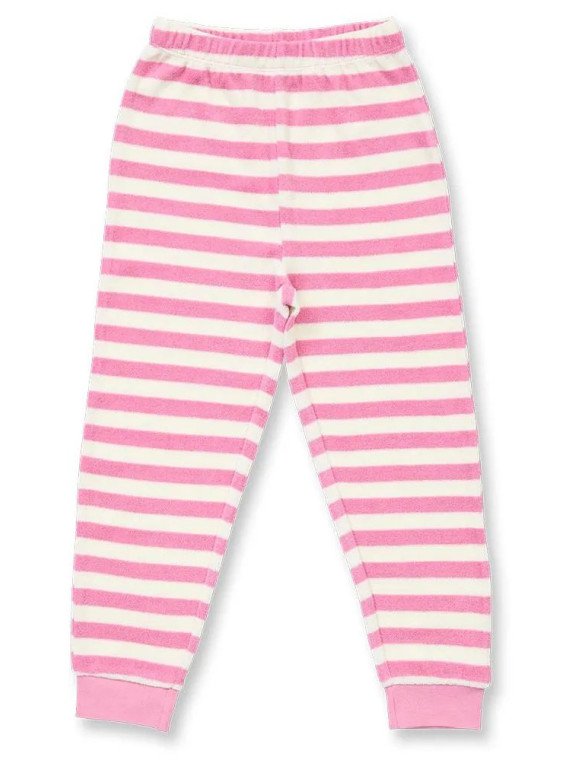 Sense Organics - Bio Kinder Frottee Schlafanzug "SENSE-Long John" mit Blumen-Applikation und Streifen