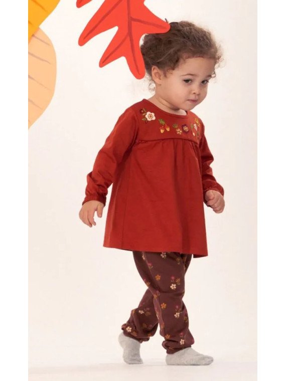 Sense Organics - Bio Baby Sweat Hose "SENSE-Vanna" mit Blümchen-Allover