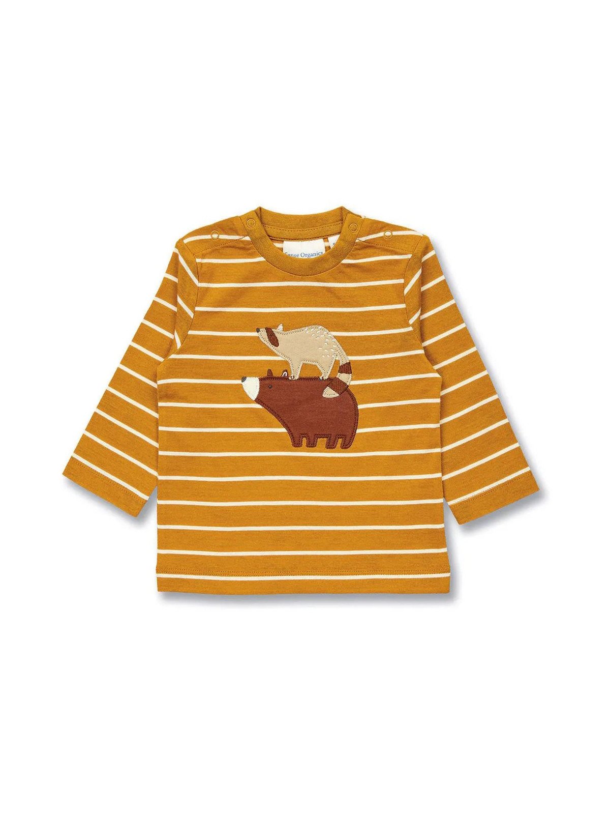 Sense Organics - Bio Baby Langarmshirt "SENSE-Elan" mit Waldtiere-Applikation und Streifen