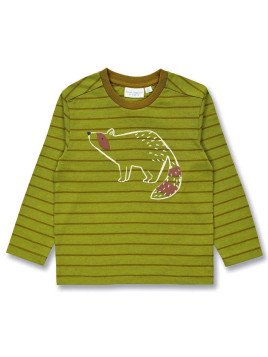 Sense Organics - Bio Kinder Langarmshirt "SENSE-Luke" mit Waschbär-Druck und Streifen