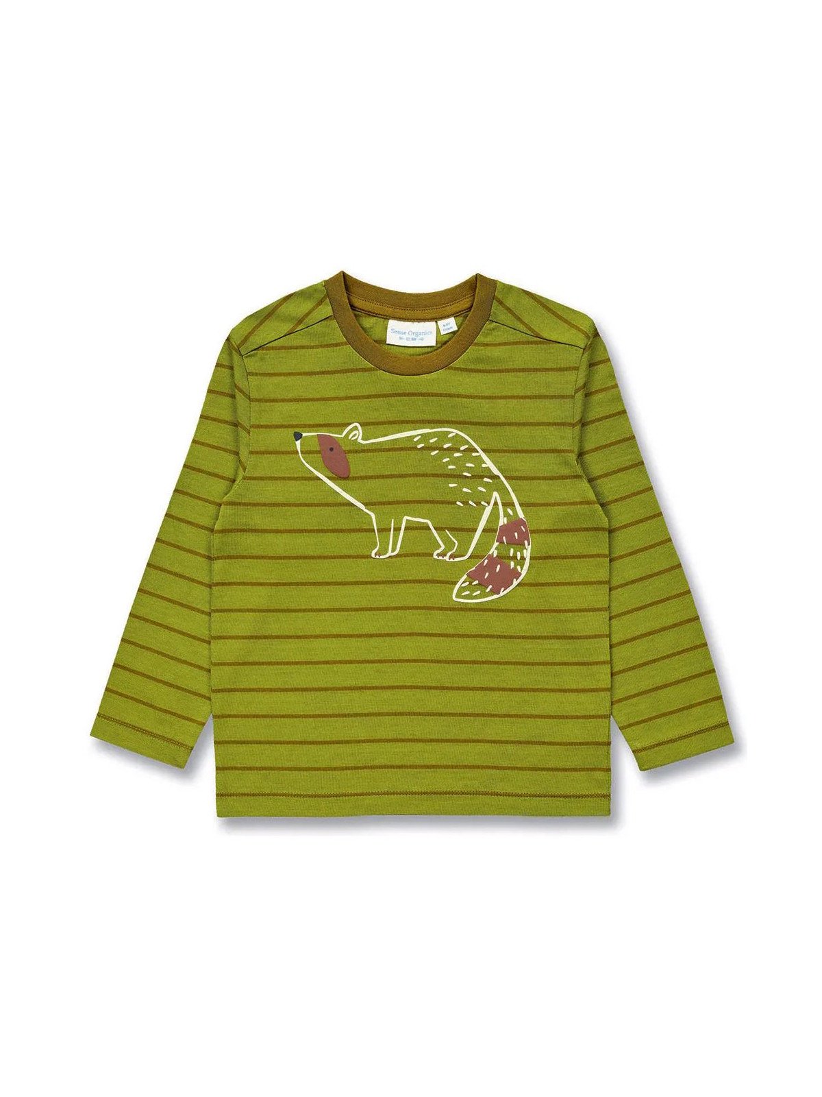 Sense Organics - Bio Kinder Langarmshirt "SENSE-Luke" mit Waschbär-Druck und Streifen