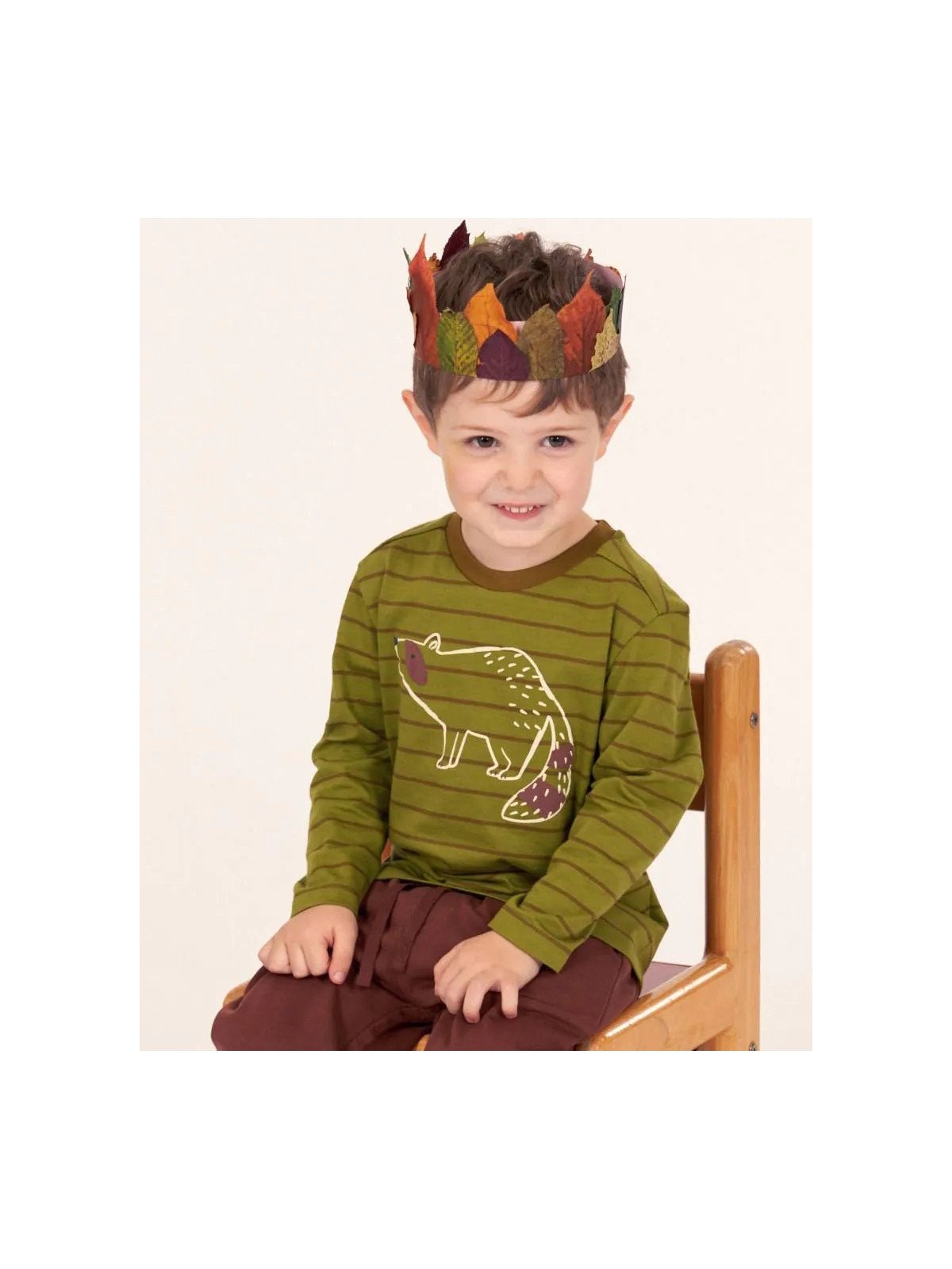 Sense Organics - Bio Kinder Langarmshirt "SENSE-Luke" mit Waschbär-Druck und Streifen