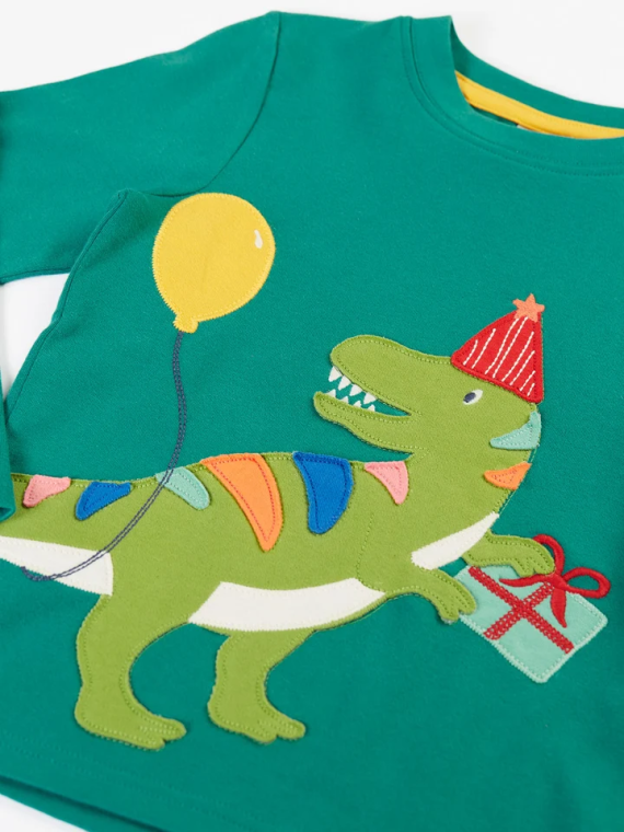 frugi - Bio Kinder Langarmshirt "FRUGI-Adventure" mit Dinosaurier-Applikation