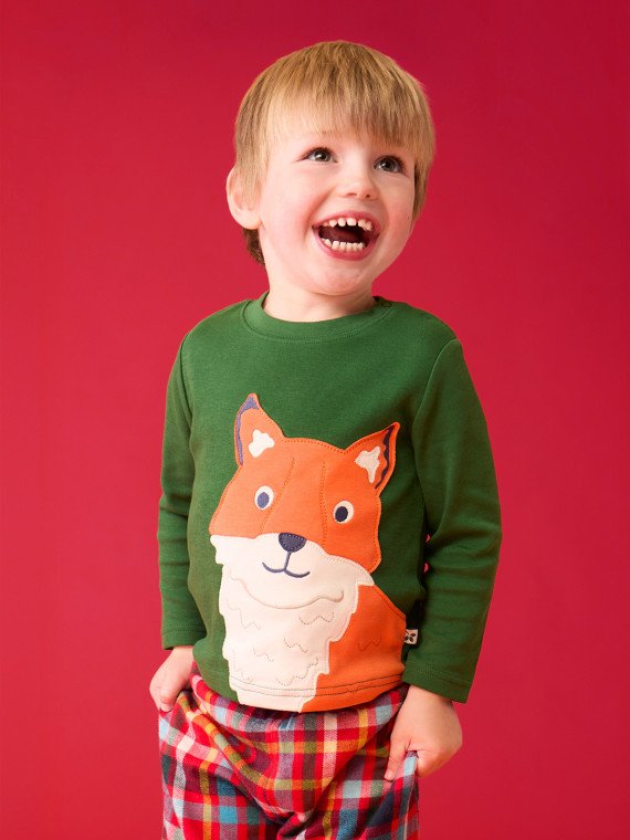 frugi - Bio Kinder Langarmshirt "FRUGI-Adventure" mit Fuchs-Applikation