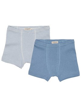 loud + proud - Bio Kinder Hipshorts Doppelpack mit Streifen/uni, dusk
