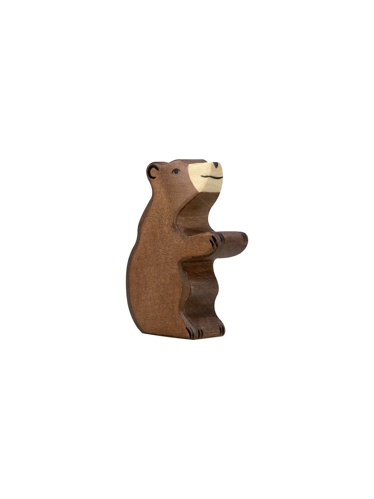 HOLZTIGER - Holzfigur Braunbär, klein, sitzend, ca. 5,7 x 2,4 x 8 cm