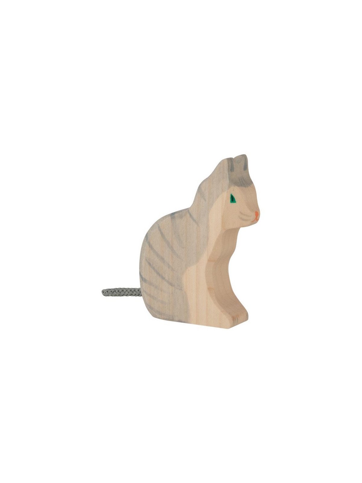 HOLZTIGER - Holzfigur Katze, sitzend, ca. 6 x 1,8 x 8 cm