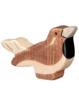 HOLZTIGER - Holzfigur Spatz, ca. 5,5 x 1,4 x 4 cm