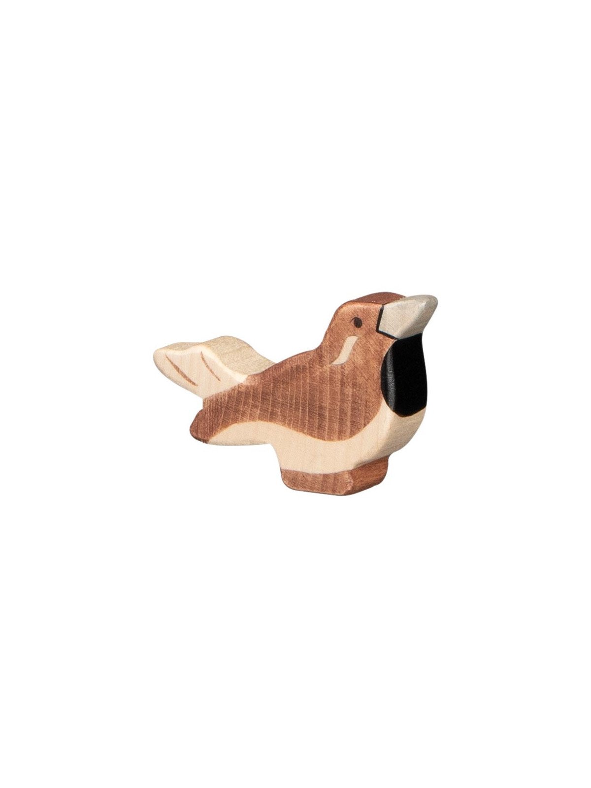 HOLZTIGER - Holzfigur Spatz, ca. 5,5 x 1,4 x 4 cm