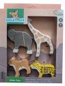 HOLZTIGER - Holzfiguren Wilde Tiere-Set: Leopard, Löwe, Elefant und Giraffe