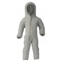 ENGEL - Bio Baby Fleece Overall mit Kapuze, Wolle, grau