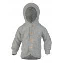 ENGEL - Bio Baby Fleece Jacke mit Kapuze, Wolle, grau